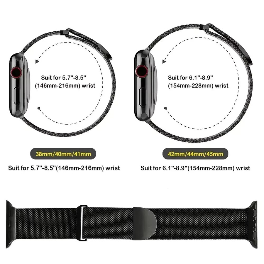 Apple Uhrenarmband Milanese, Schwarz, Unisex - Bild 2