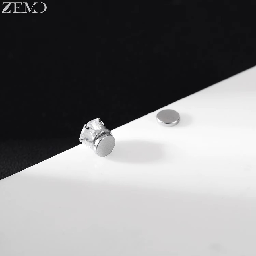 ZEMO Ohrringe, Magnetisch, Silber, Kristall, Unisex - Bild 2