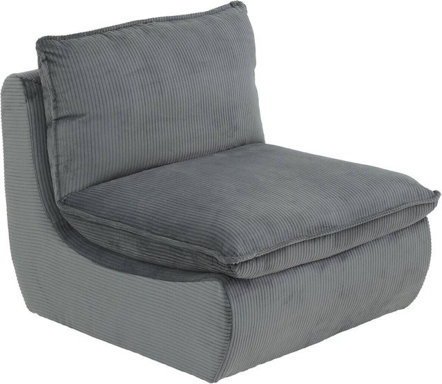 Sessel Rhodos von Hela in Grau mit Microfaser-Breitcord-Optik, B/H/T: 74 x 77 x 87 cm - Bild 1