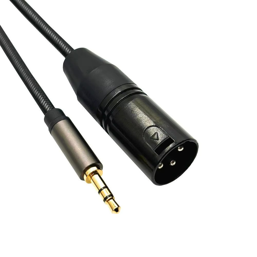 Balanciertes Audiokabel mit 3,5-mm-Klinke auf 2x XLR, vergoldete Stecker, Farbe: Schwarz/Gold - Bild 3