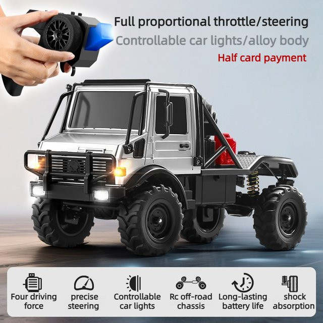 MN 333 Unimog-Stil RC Rock Crawler, Allrad-Geländewagen, mit LED-Lichtern, Aluminiumkarosserie - Bild 1