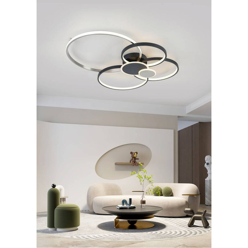 Nolo LED-Deckenleuchte Big in Schwarz aus Aluminium, B/H/L: 64 x 11 x 80 cm - Bild 2
