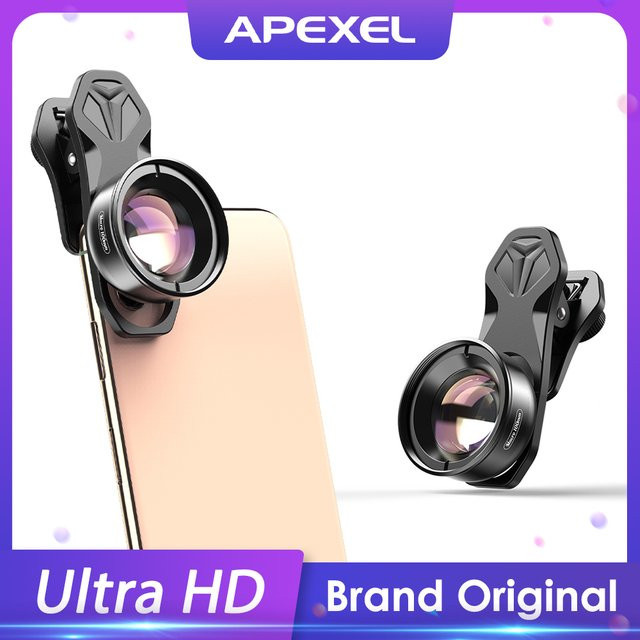 APEXEL 100mm Makro-Objektiv Set mit 4K HD Super Makro Linse, CPL- und Sternenfilter in Schwarz für iPhone XS Max, Samsung S9 und alle Smartphones - Bild 1