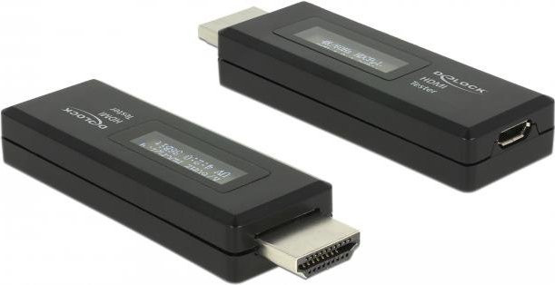 DeLOCK HDMI Tester mit 2-zeiliger OLED Anzeige für EDID Informationen in Schwarz (63327) - Bild 1