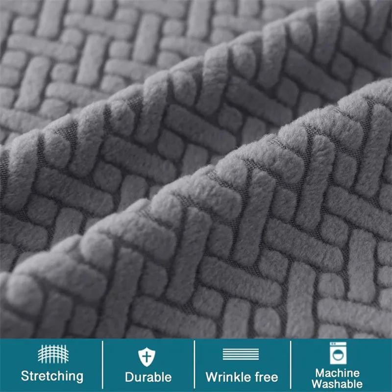 Yiran Furniture Quadratischer Hockerbezug aus Jacquard mit elastischem Band, Waschbarer Sitzbezug für Barhocker und Thekenhocker im modernen Stil - Bild 2