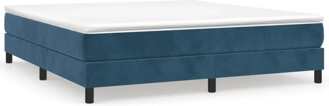 vidaXL Boxspringbett aus Samt in Dunkelblau, B/T/H: 180 x 200 x 25 cm - Bild 1