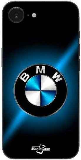 MANIACASE Handyhülle für iPhone SE 2024 mit BMW Logo in Schwarz glänzend - Bild 1