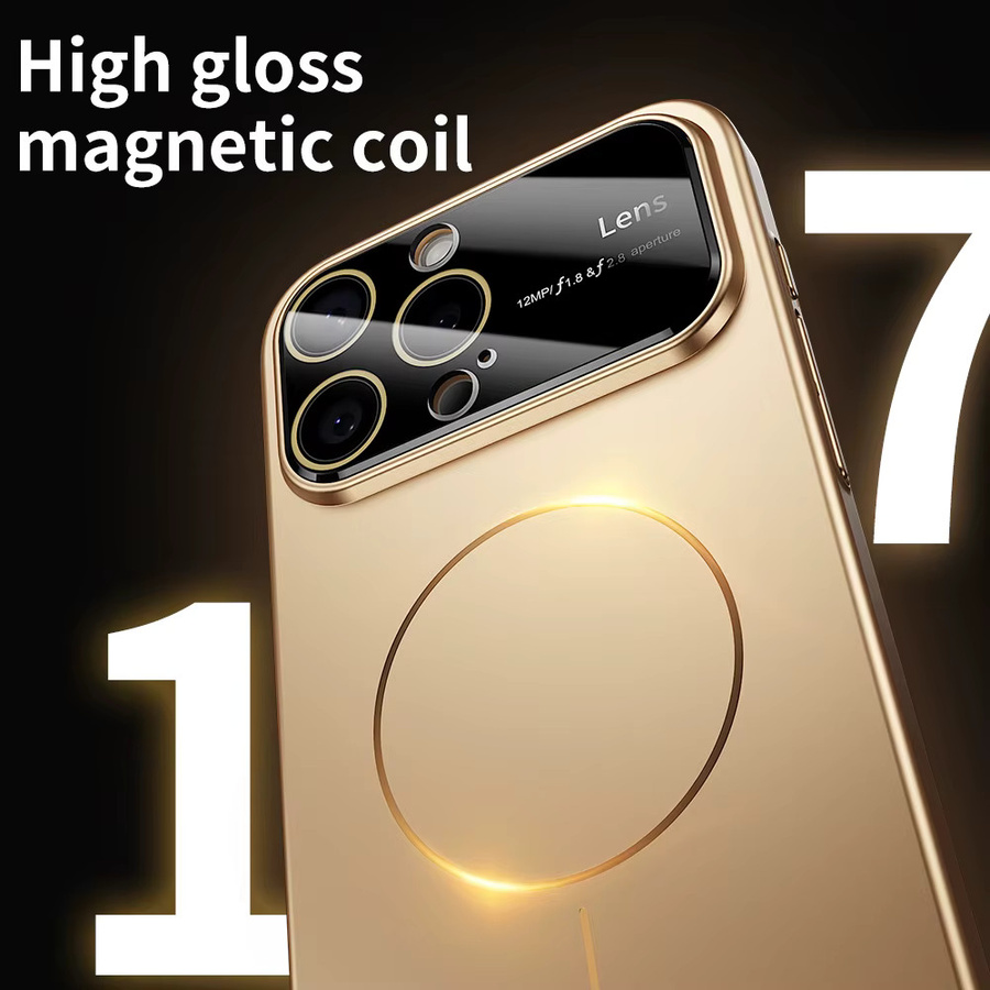 Magnetische Kameraschutz Hülle für iPhone mit MagSafe Kompatibilität von OLPAY in Schwarz oder Gold - Bild 4