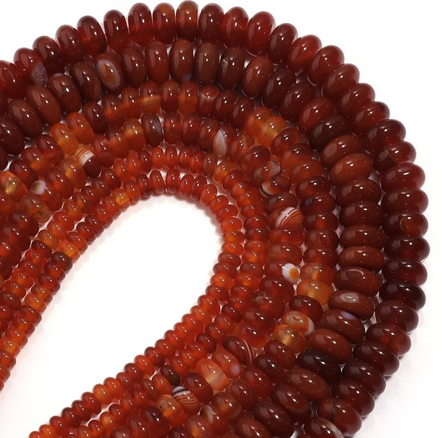 louleur Achat-Steinperlen, rot, 4/6/8 mm, Unisex - Bild 1