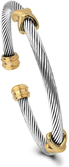 Wucifang Jewelry Armband, Titanstahl, X-förmig, grau, Damen - Bild 1