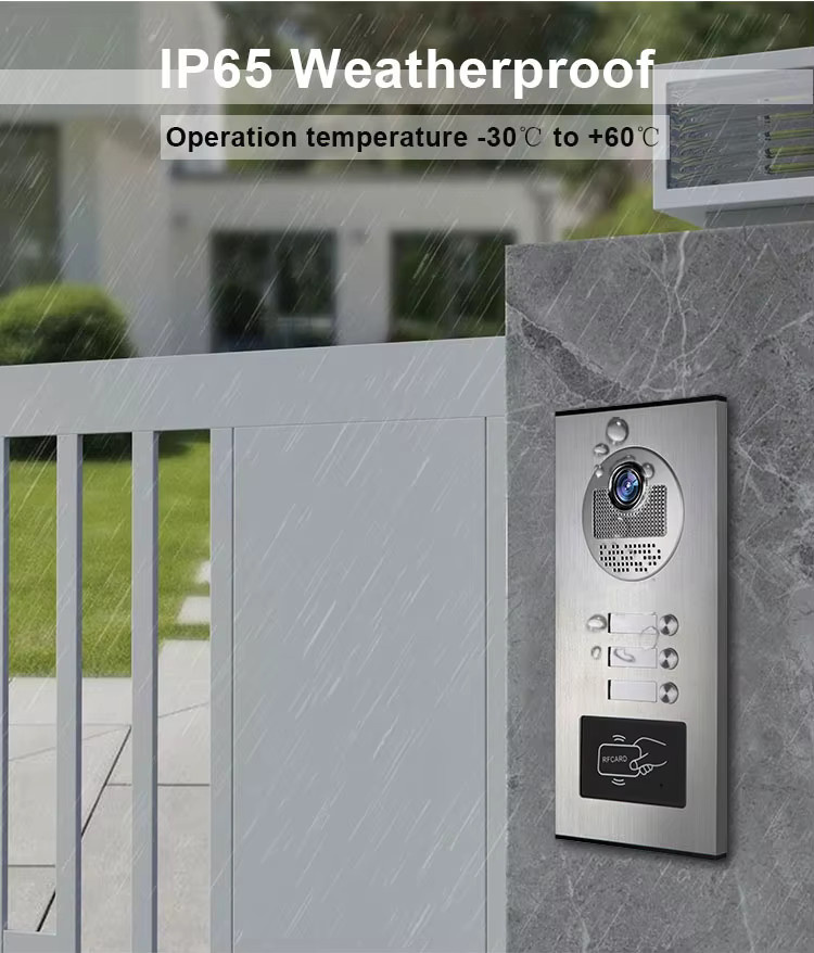 ANJIELO 3-Einheiten Video-Gegensprechanlage mit RFID-Karten-Entriegelung für Wohnungen - Bild 3