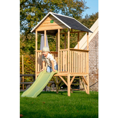EXIT Toys Holzspielhaus Panorama 300 mit Rutsche in Braun - Bild 3