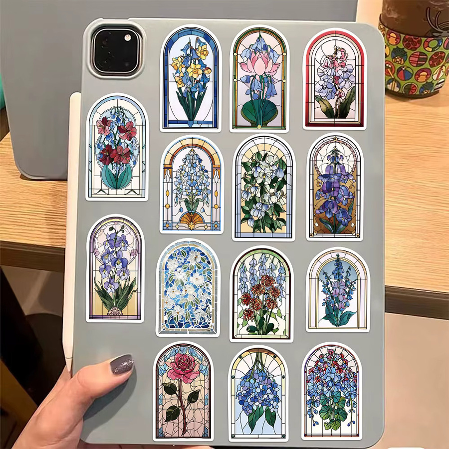 50 Stück Kreative Blumen Glas Aufkleber in Multicolour für DIY Dekoration von Telefon, Laptop und Tablet - Bild 2