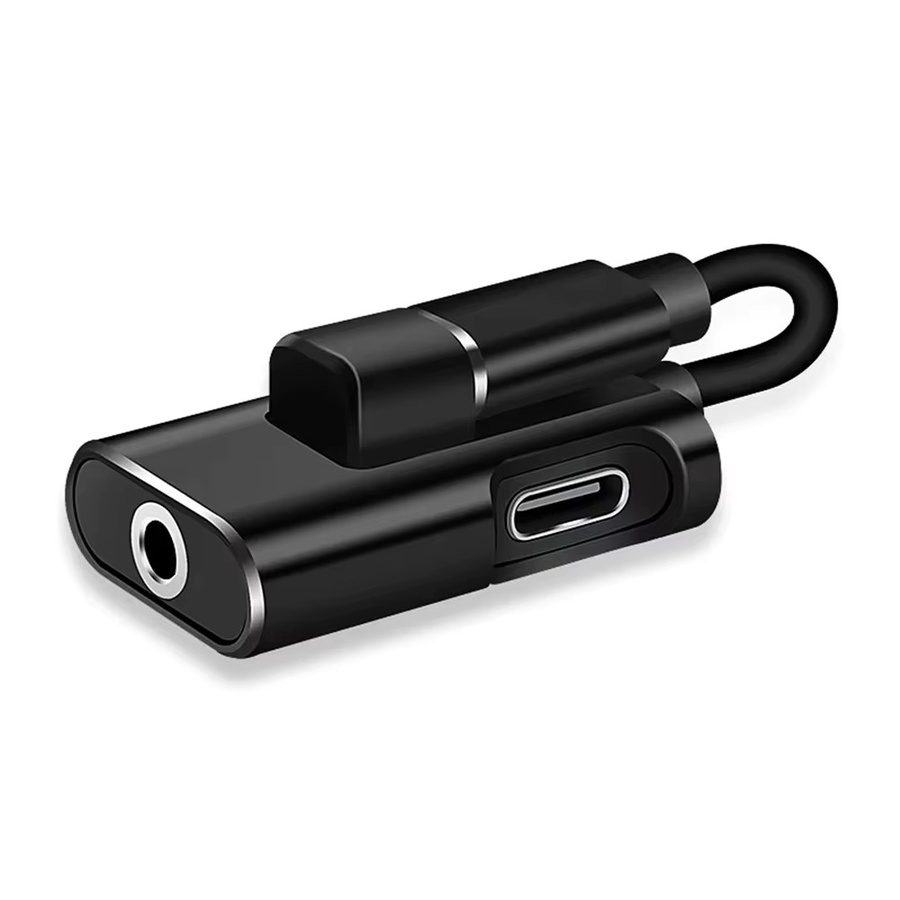 2 in 1 USB-C auf 3,5 mm Klinke Audio Adapter Schwarz für Xiaomi und Huawei - Bild 4