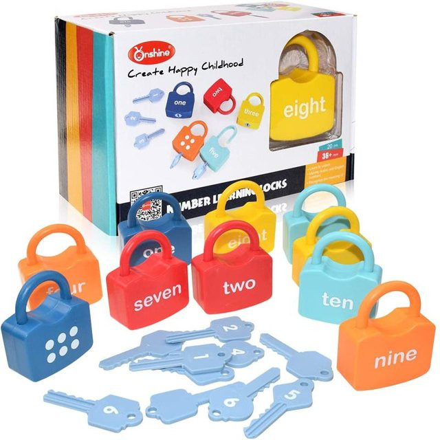 Binchi Alphabet Schloss Schlüssel Spielzeug Set, 10-teiliges Set, Montessori Pädagogisch - Bild 1