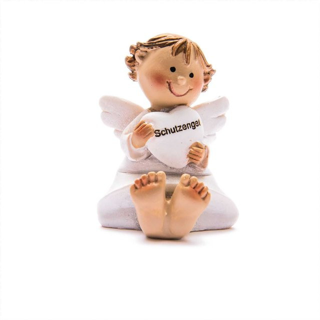 idee. Creativmarkt Schutzengel sitzend rosa aus Polyresin, Höhe: 5,5 cm - Bild 1