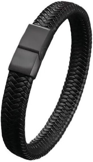 Love Home Garden Herrenarmband, PU-Leder, schwarz, 20cm - Bild 1
