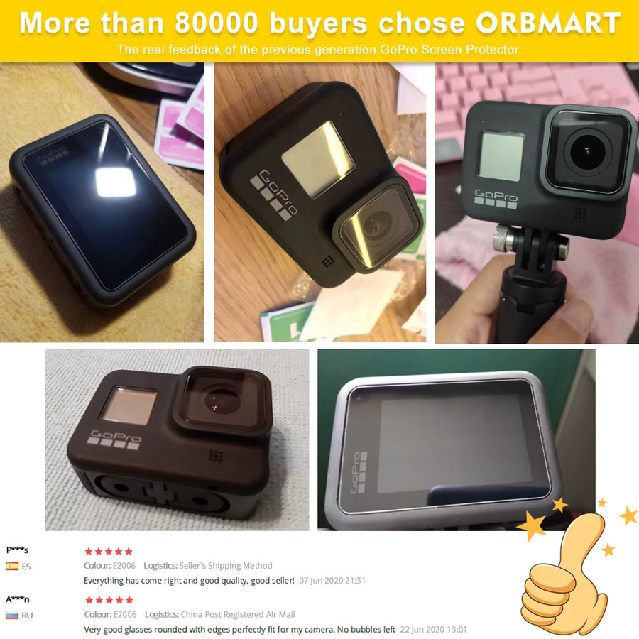 GoPro Displayschutzfolie aus gehärtetem Glas in Schwarz für GoPro Hero 12, 11, 10 und 9 - Bild 3