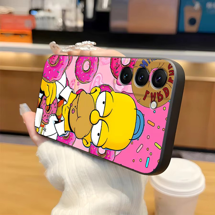 Handyhülle mit Simpsons Donut Design für Samsung Galaxy S26 S25 S24 S23 S21 FE S20 S10 S9 Note 20 Ultra und weitere Modelle, Multicolor - Bild 2