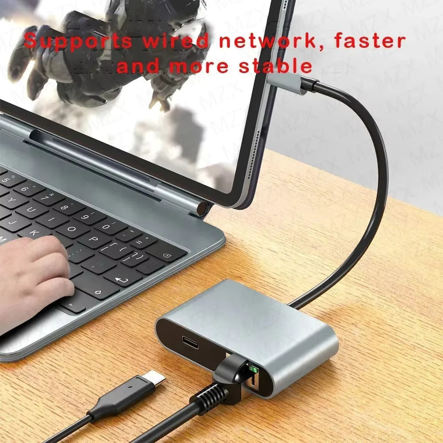 MZX USB-C Dockingstation mit Gigabit-LAN-Adapter und 60W PD Ethernet Hub - Bild 4