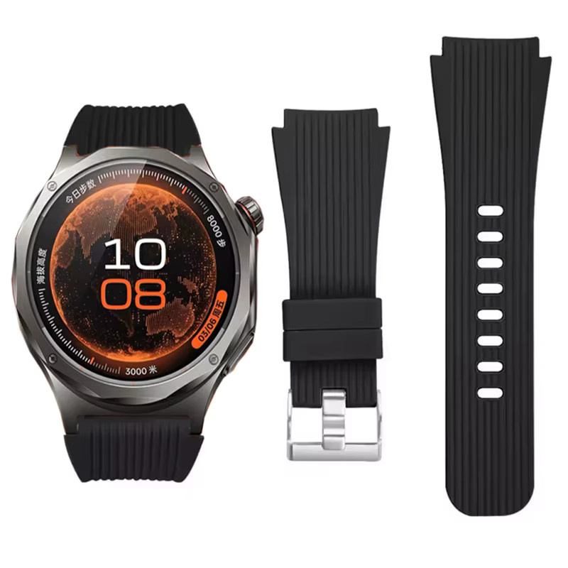 OPPO Uhrenarmband Silikon, Schwarz, Unisex, 20mm, 22mm - Bild 3