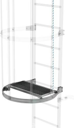MUNK Günzburger Steigtechnik Zwischenplattform klappbar aus Stahl verzinkt, Farbe: Silber, B/T/H: 60,0 x 30,0 cm - Bild 1