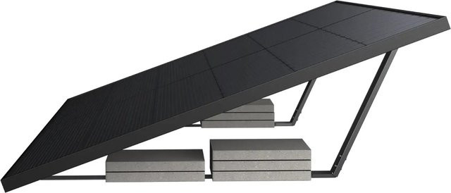 Anker Solix Solarmodulhalterung aus Stahl für 2 Panels, Schwarz, geeignet für Flachdach und Garten - Bild 1