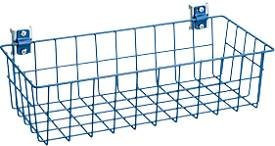 Drahtkorb WFI aus Stahl in Blau für Lochplatten mit 9 x 9 mm Lochgröße und 38 mm Lochabstand, L 385 x B 180 x H 100 mm - Bild 1