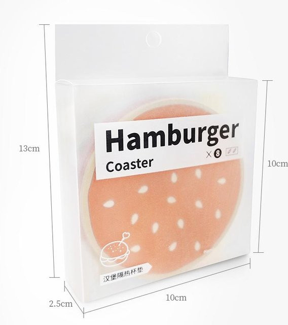 Mango Event Burger Coaster Set aus Silikon, 8-teilige isolierende Untersetzer in Weiß - Bild 1