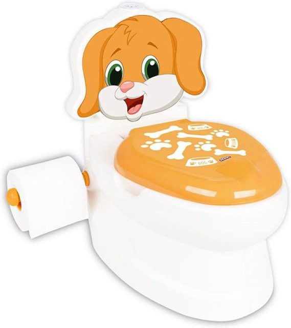 Pilsan Töpfchen Doggy 07562 Toilettenpapierhalter mit Musik und Licht in Braun und Weiß - Bild 1