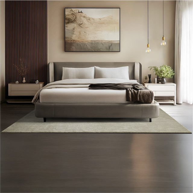 tectake Kurzflorteppich Soft Zone Sand, modern, allergikerfreundlich und rutschfest, B/T/H: 160 x 230 x 1,50 cm - Bild 1