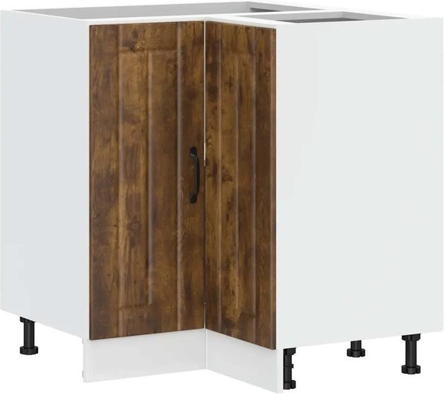 vidaXL Küchen-Eckunterschrank Lucca aus MDF in Räuchereiche, modern mit Scharniertüren, B/T/H: 75,5 x 75,5 x 81,5 cm - Bild 1