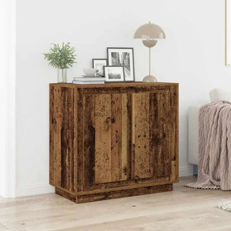 vidaXL Sideboard im Landhausstil aus Holzwerkstoff, Braun, B/T/H: 80 x 34 x 75 cm - Bild 1