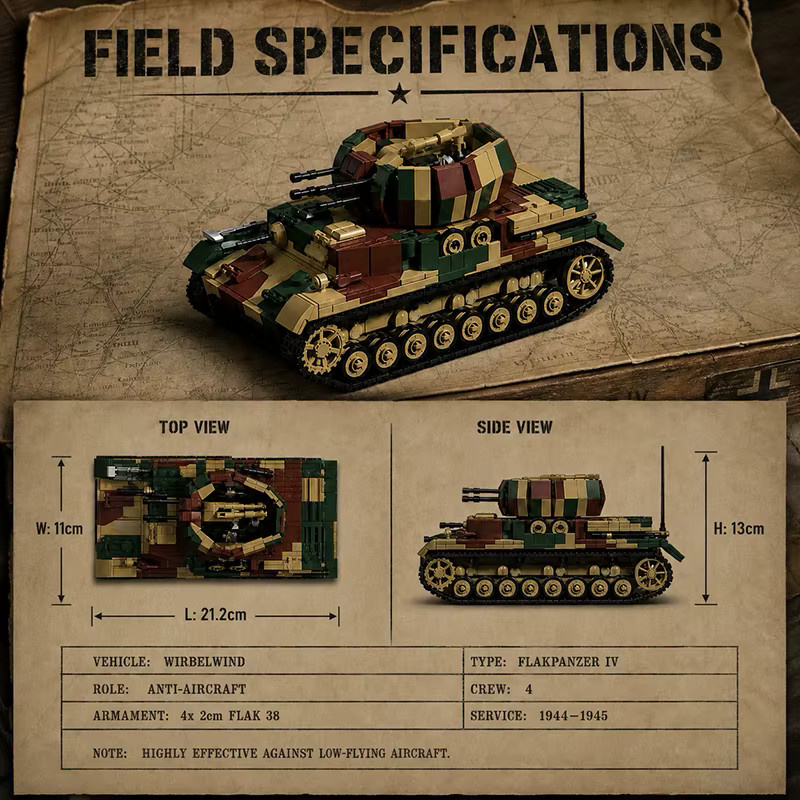 M MENBIS Schwerer Panzer, Bausatz, 1600 Teile, Gepanzertes Fahrzeug - Bild 3