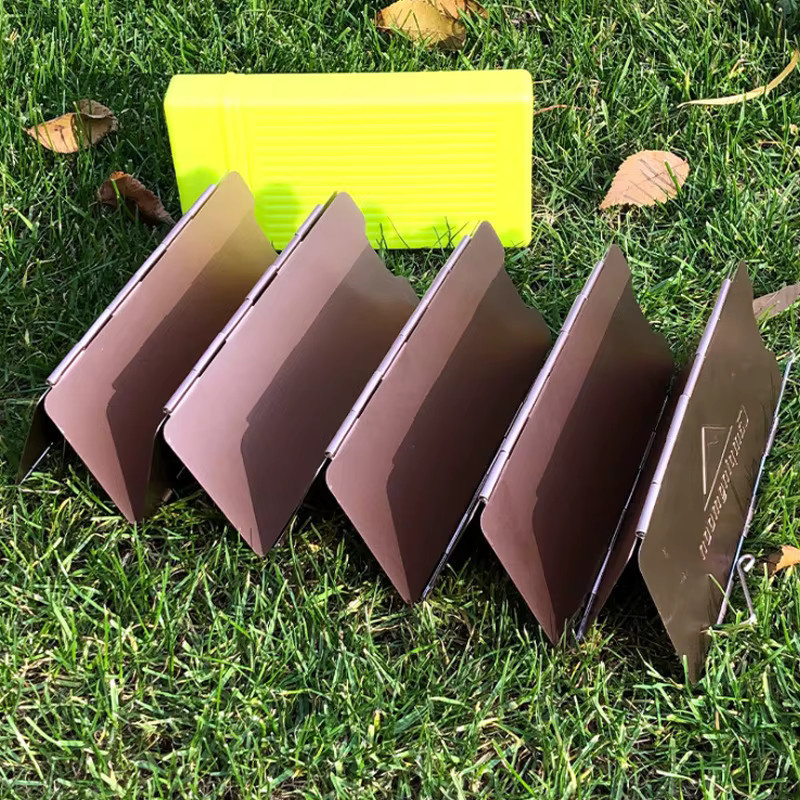 CAMPINGMOONG Faltbarer Windschutz aus Aluminiumlegierung für Kocher, Tragbarer Mini-Windabweiser für Camping und Picknick - Bild 1