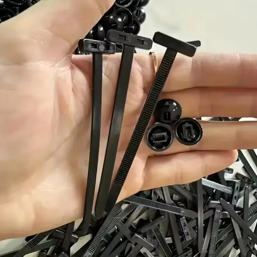 Nylon-Kabelbinder mit Schnalle und Stiftknopf in Schwarz, universelle selbstverriegelnde Befestigungsriemen für die Autoreparatur - Bild 2