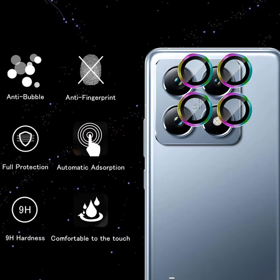 Xiaomi Metall-Kameraschutzring aus Aluminiumlegierung und gehärtetem Glas für Xiaomi 14T Pro, 13T und 14T 5G in Multicolor - Bild 2