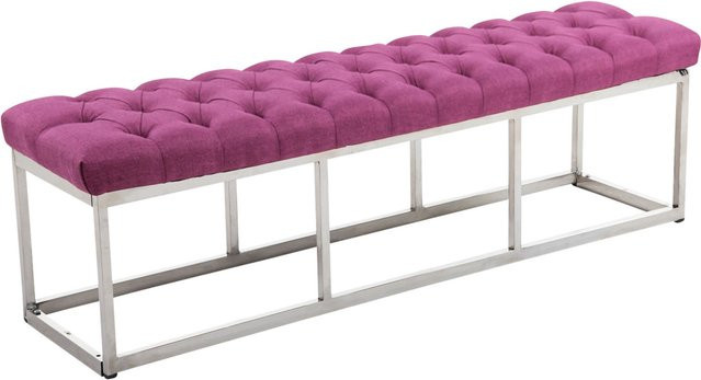 TPFLiving Sitzbank Amor in Lila mit matt gebürstetem Edelstahlgestell, Breite: 150 cm - Bild 1