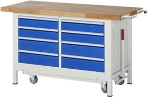 Rau Werkbank mit Fahrgestell und 8 Schubladen, Multicolor, B: 150 cm, T: 70 cm, H: 88 cm - Bild 1