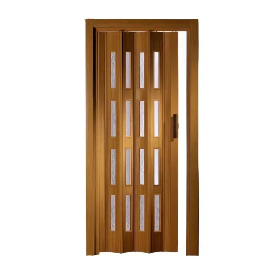 Forte Premium Kunststoff Falttür Luciana mit 4 Fenstern in Mahagoni Braun, B: 88,5 cm, H: 202 cm - Bild 3
