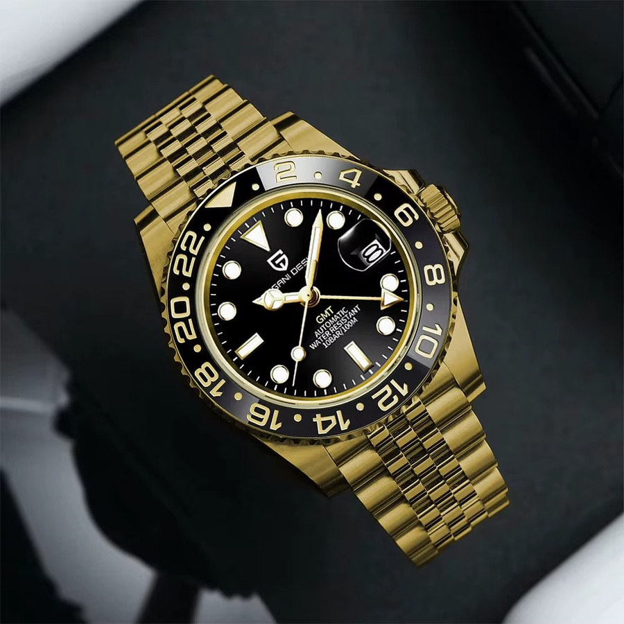 Pagani Design GMT Armbanduhr, Automatik, Edelstahl, Gold, 40 mm, Herren - Bild 3