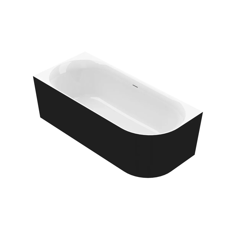 Ottofond Badewanne Mince Corner Rechts in Schwarz Weiß B: 180 cm, T: 80 cm - Bild 2