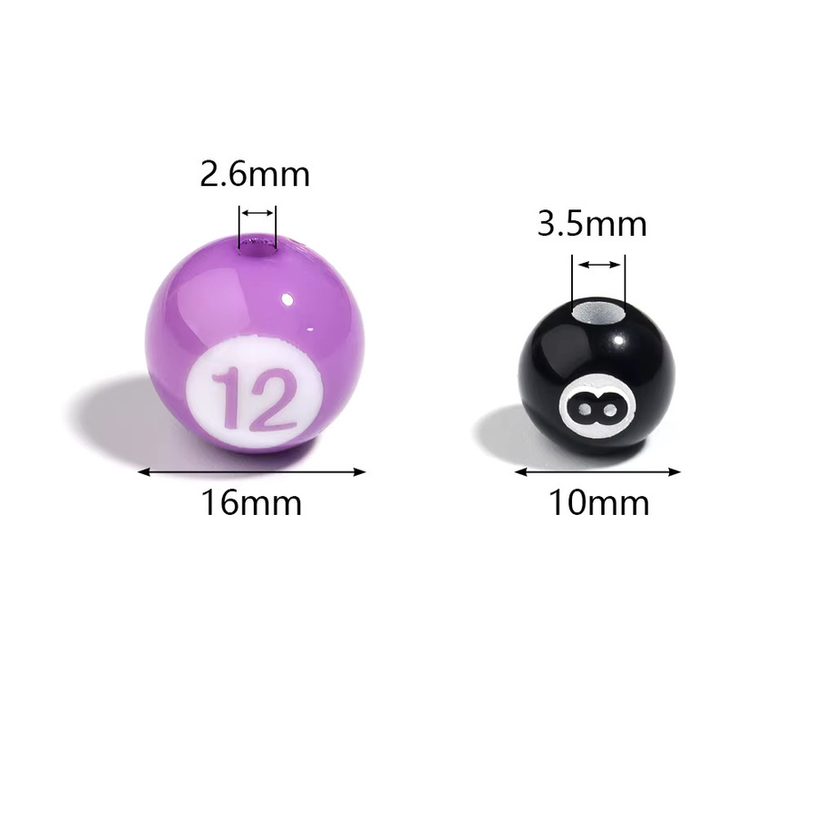 Acryl Perlen, rund, bunt, 10/16 mm, für Armband DIY - Bild 2