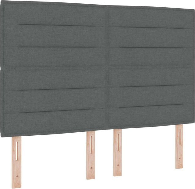 vidaXL LED Kopfteil in Dunkelgrau mit integrierten LED-Lichtleisten, Breite: 144 cm, Höhe: 128 cm, Tiefe: 7 cm - Bild 1