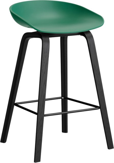 HAY About A Stool AAS 32 Hocker in Grün mit Eichenholz und Walnussholz - Bild 1