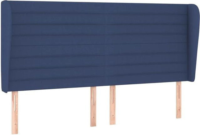 vidaXL Kopfteil mit Ohren in Blau aus Stoff, B/T/H: 183 x 23 x 128 cm - Bild 1
