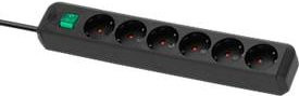 Brennenstuhl Eco-Line 6-fach Steckdosenleiste in Schwarz mit 1,5 m Kabel und 45-Grad-Anordnung, L 360 x B 90 x T 65 mm - Bild 2