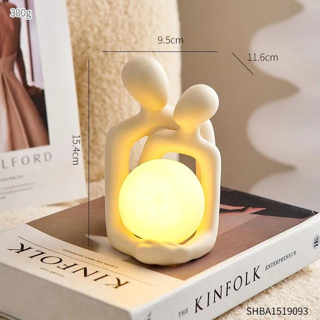 Bestbags Minimalistische Tischlampe in Weiß aus Keramik im modernen nordischen Stil für Schlafzimmer und Wohnzimmer - Bild 1