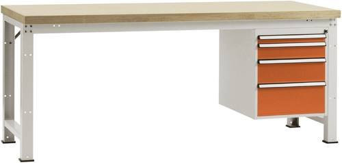 Manuflex Werkbank WP5624.2001 in Rotorange, B/T/H: 200 x 80 x 70 cm - Bild 1