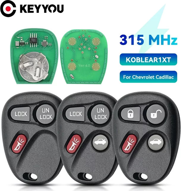KEYYOU Remote Keyless Entry Schlüssel FCC ID KOBLEAR1XT für Chevrolet Corvette und Silverado 1500 2500 3500 in Schwarz (315 MHz) - Bild 1